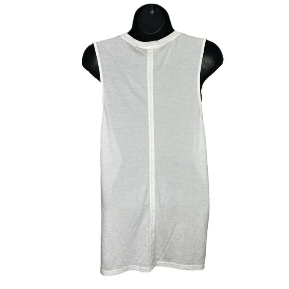 AG Adriano Goldschmied Tank Top Women Small White Graphic Tee Punk Rocker Casual - Picture 2 of 12
